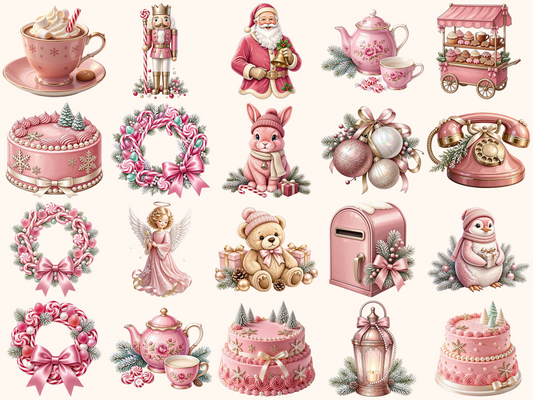 Pink Christmas Clipart