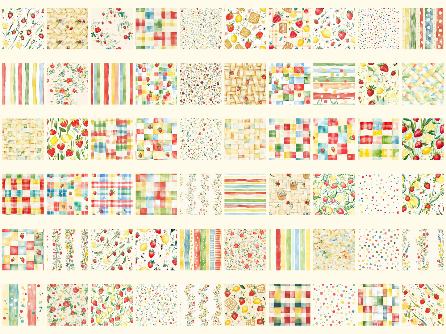 Spring Picnic Digital Paper