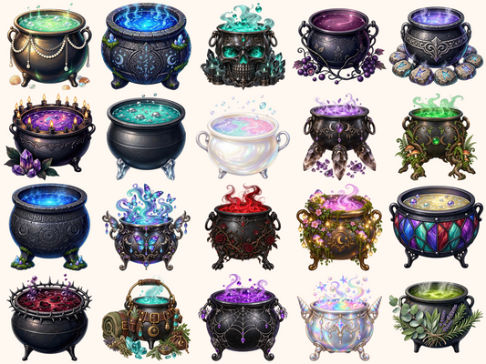 Witch Cauldrons Clipart