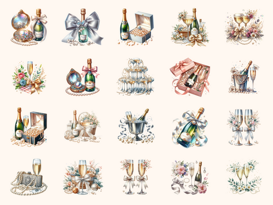 Pearls & Prosecco Clipart