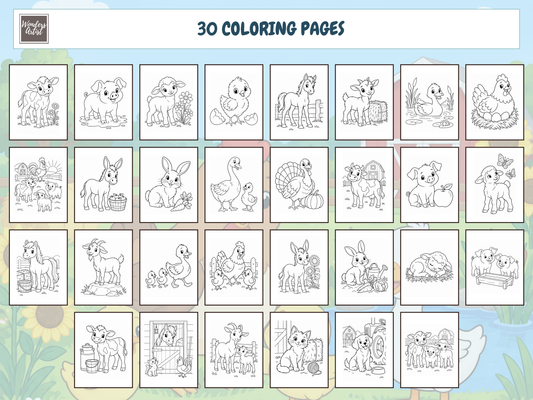 Farm Animals Coloring Book