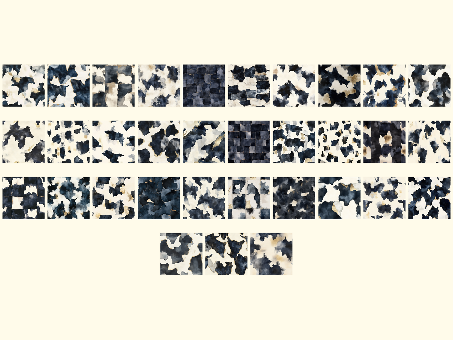 Midnight Cowhide Digital Paper
