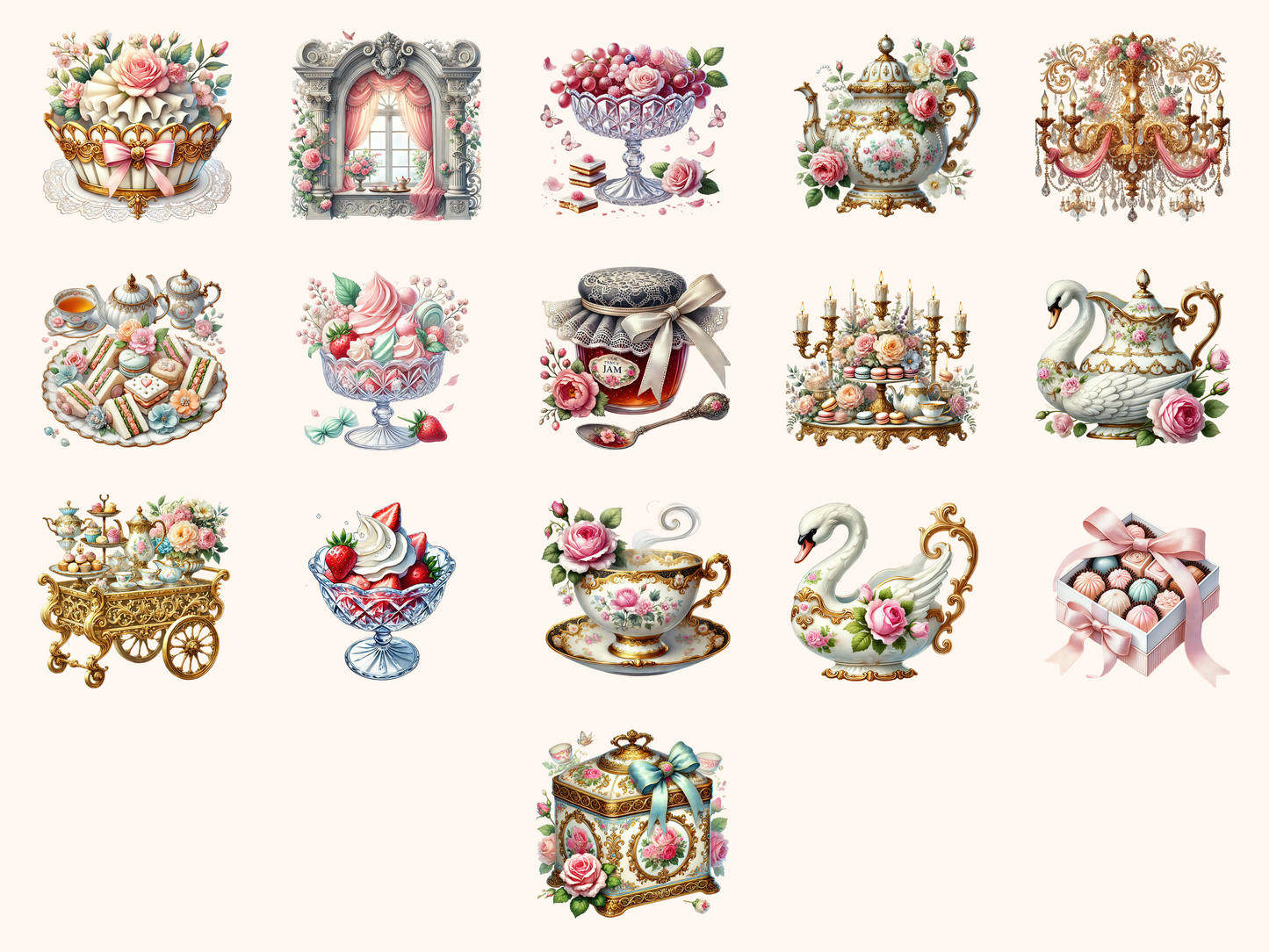 Rococo Tea Party Clipart
