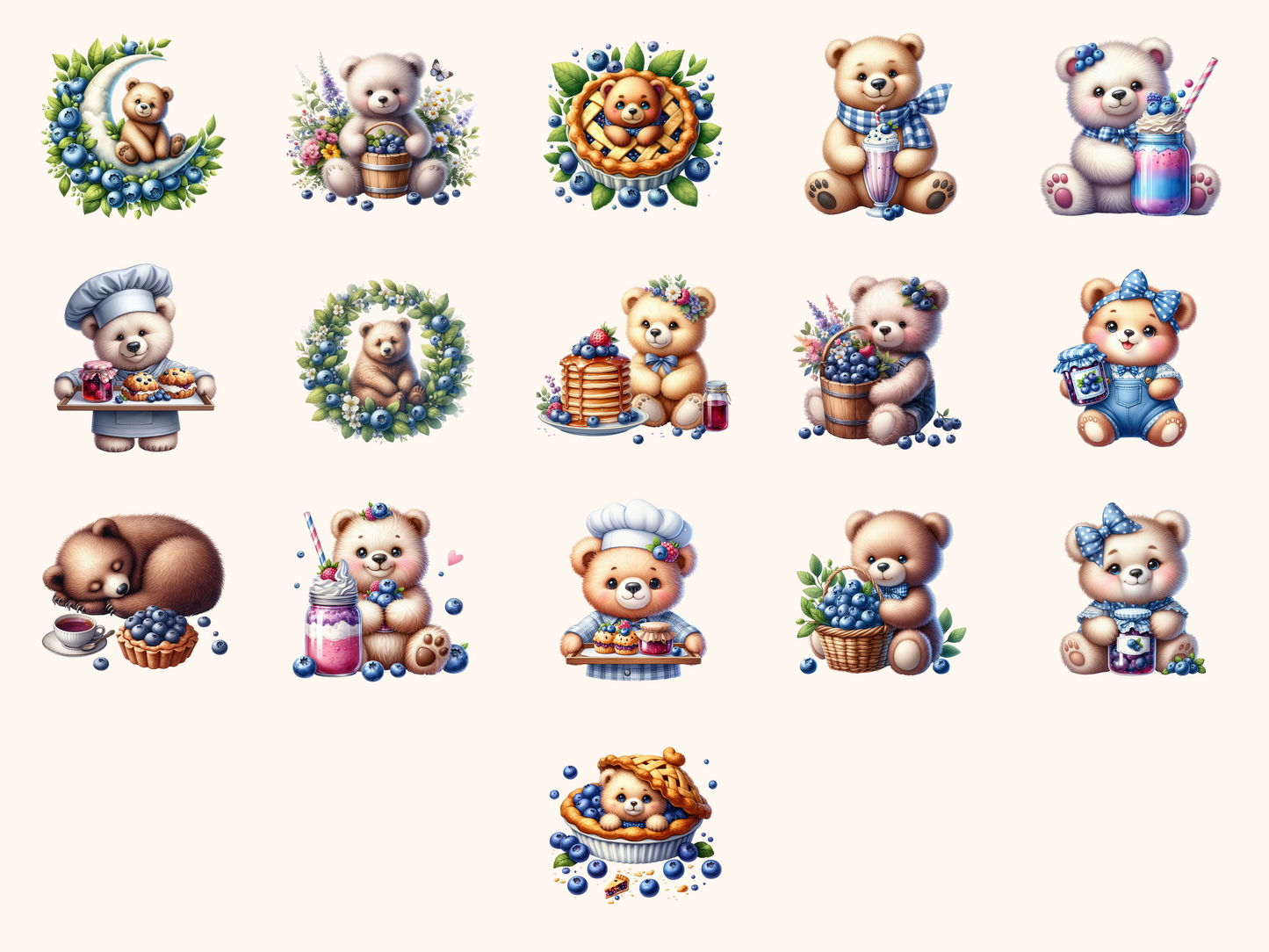 Blueberry Bears Clipart