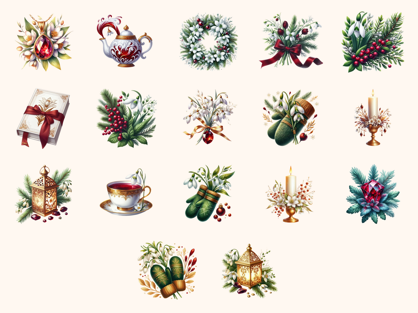 Garnet & Snowdrop Clipart