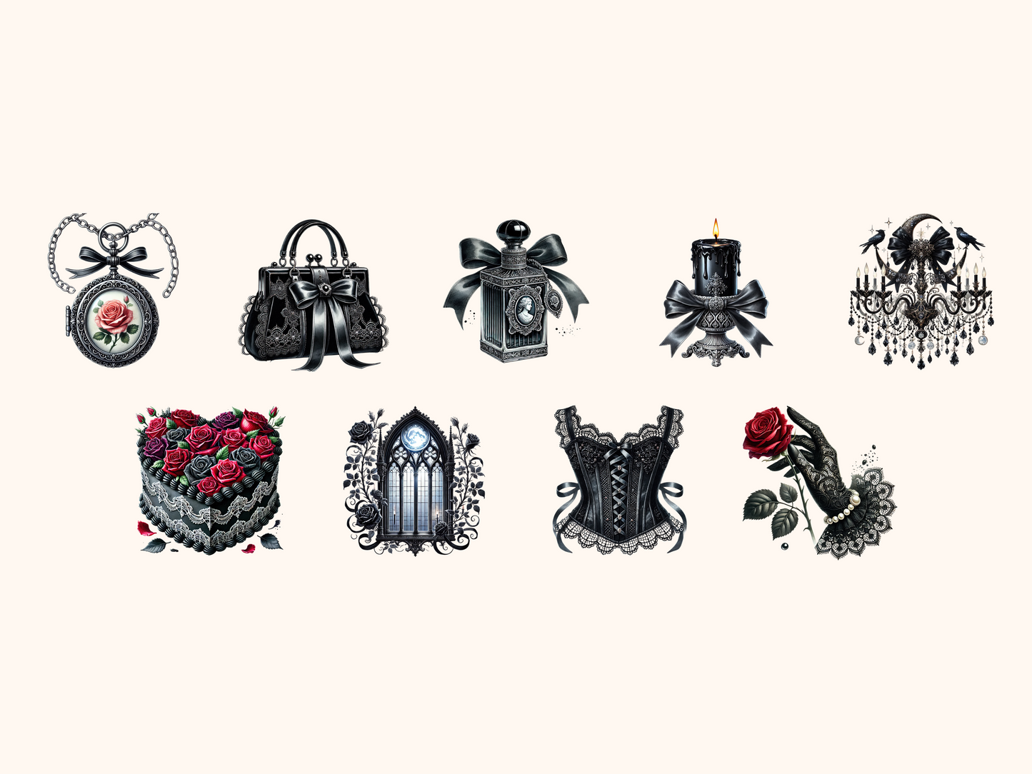 Gothic Coquette Clipart