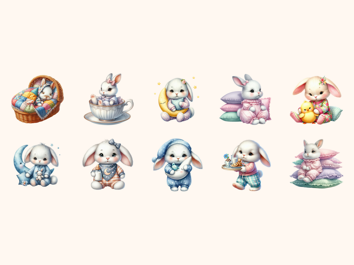 Bedtime Bunnies Clipart