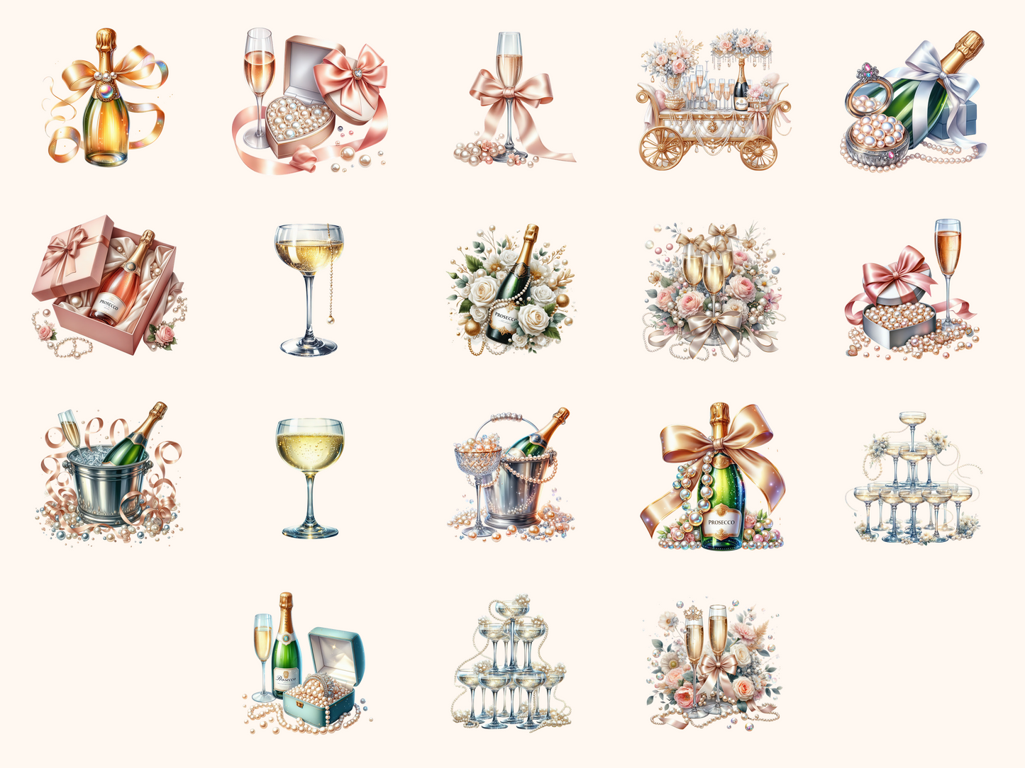 Pearls & Prosecco Clipart