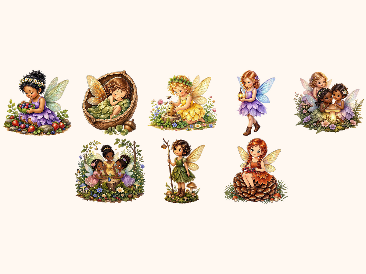 Little Forest Fairies Clipart