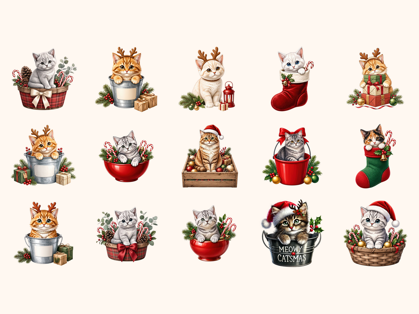 Meowy Christmas Clipart