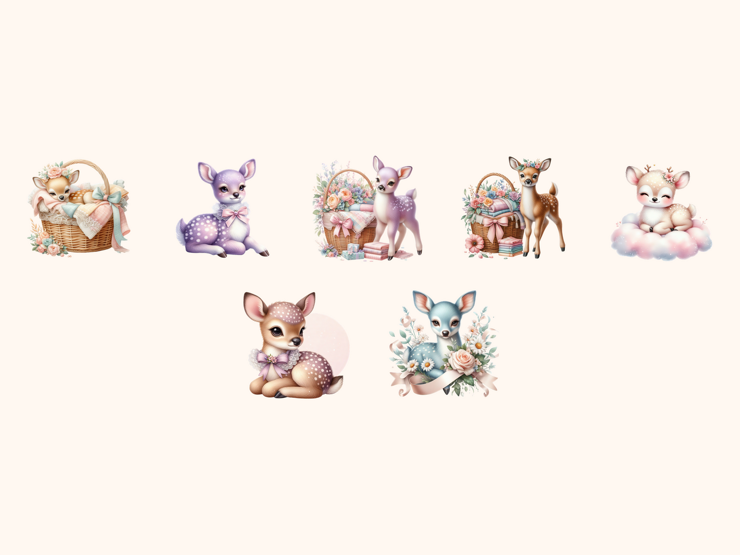 Pastel Baby Deer Clipart