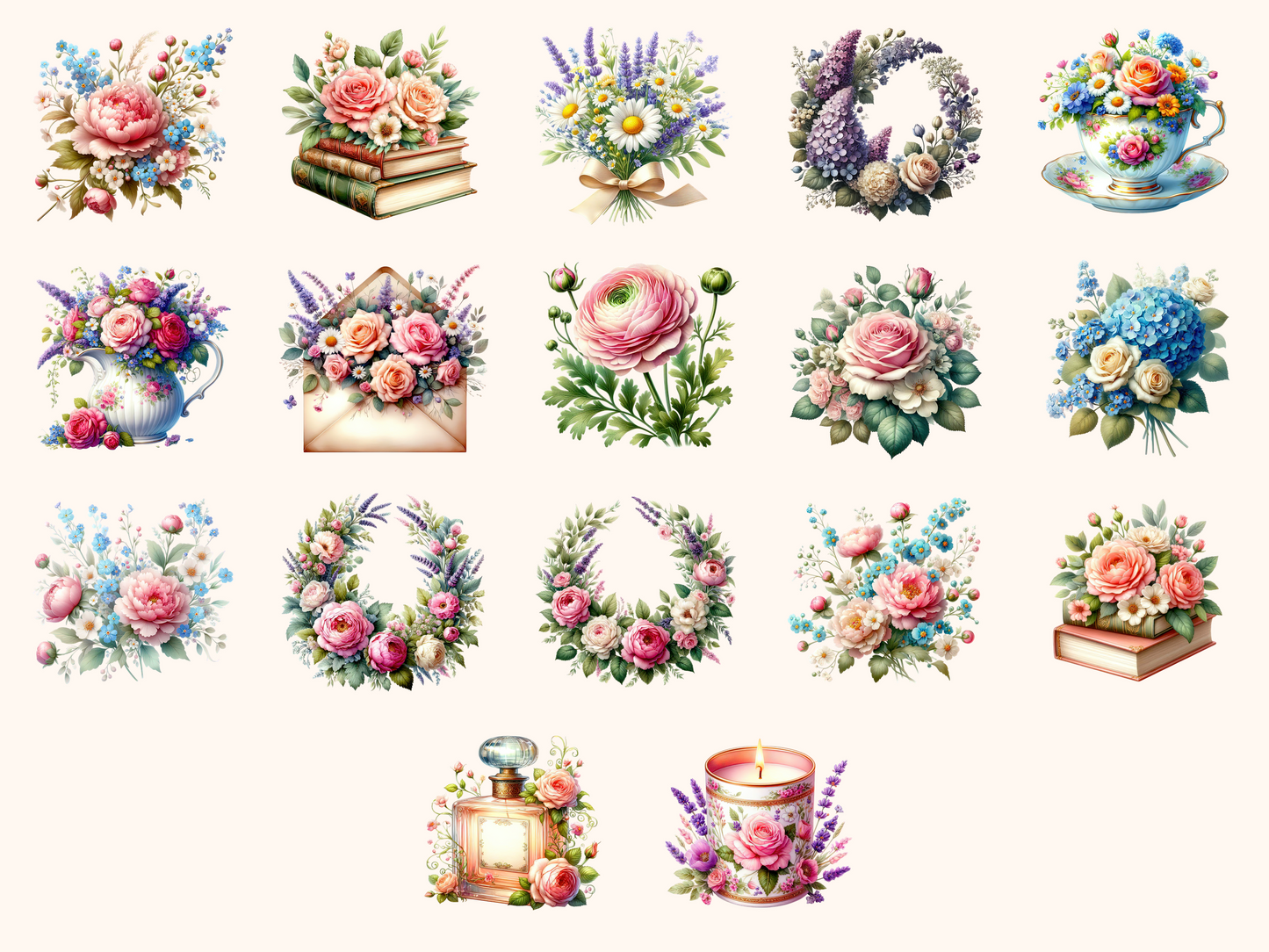 Vintage Florals Clipart