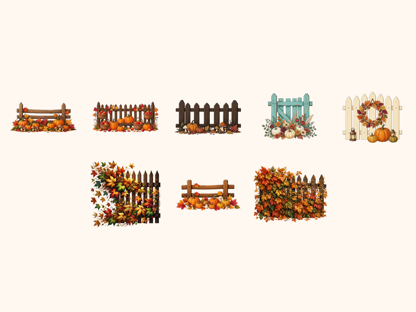 Autumn Fences Clipart
