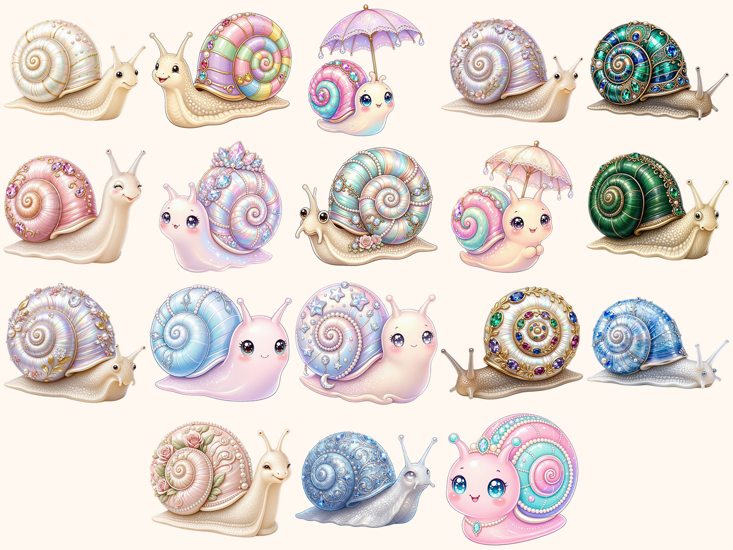Jewelry Snails Clipart