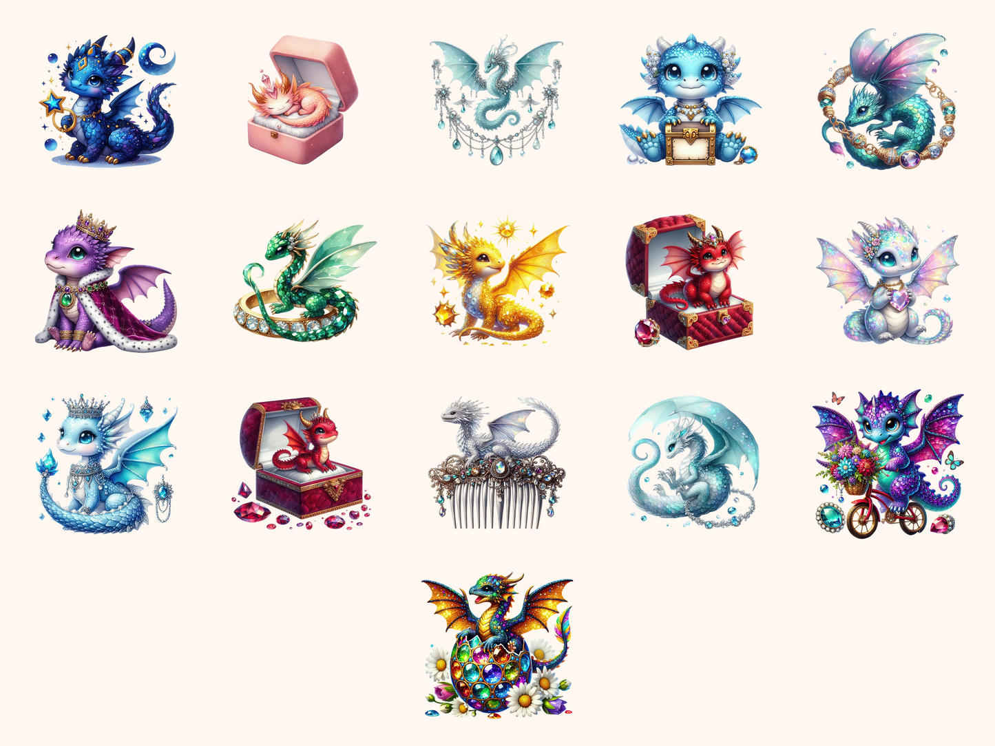 Jewelry Dragons Clipart