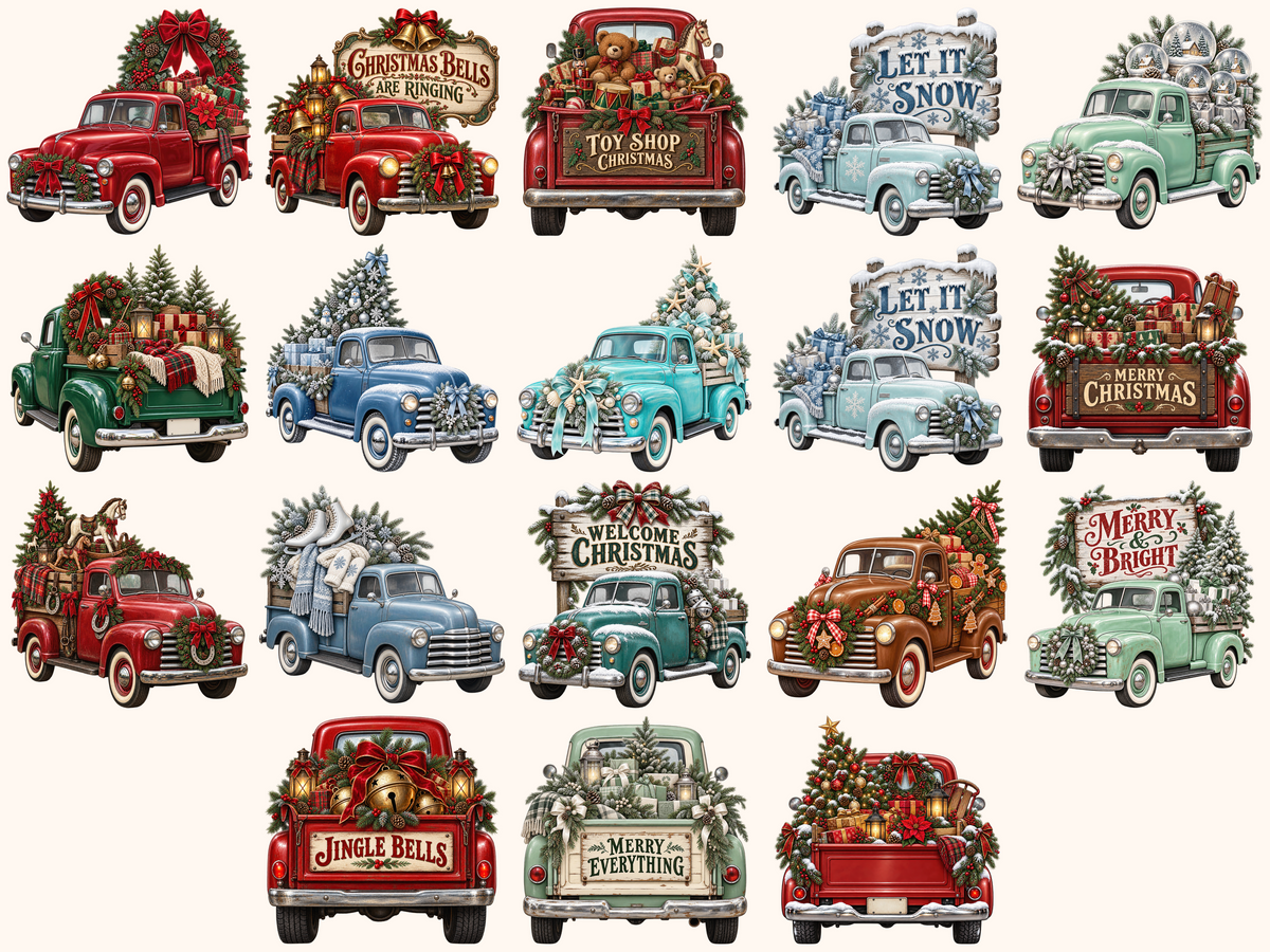 Christmas Trucks Clipart
