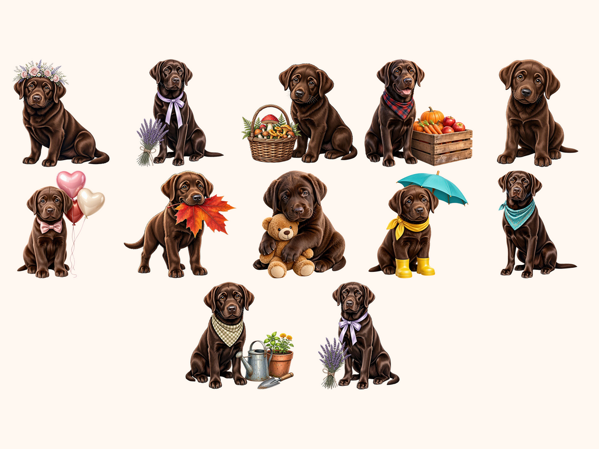 Brown Labradors Clipart