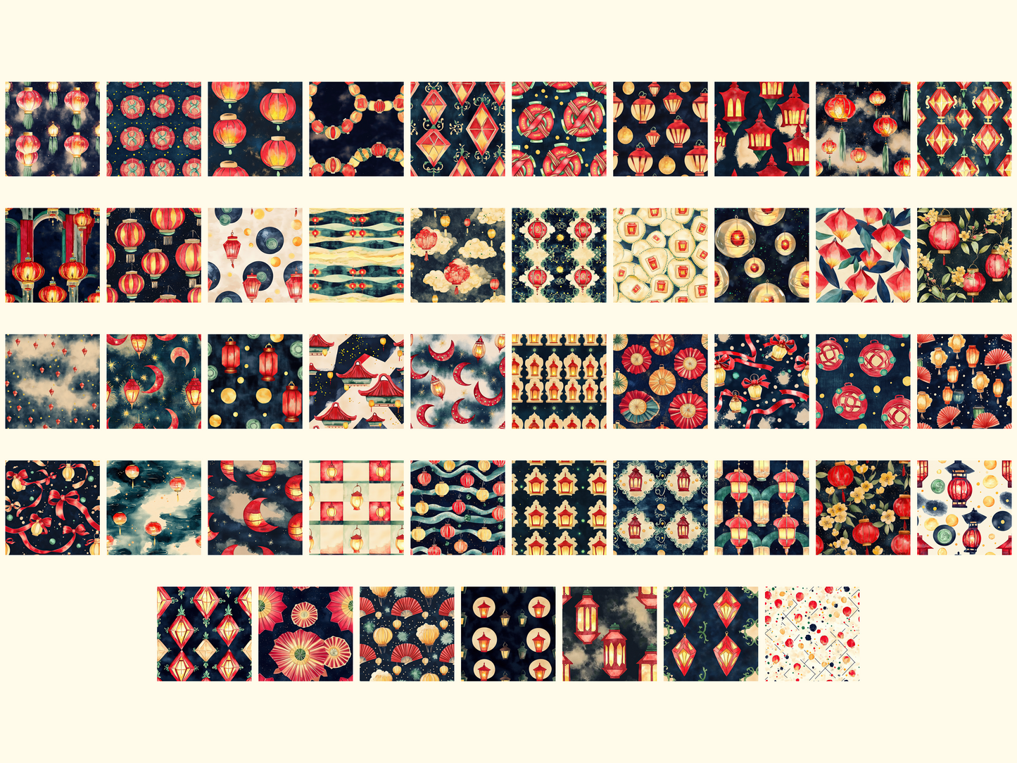 Lucky Lanterns Digital Paper