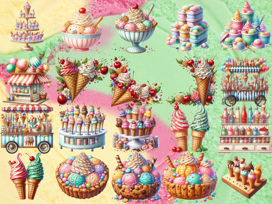 Ice Cream Parlor Clipart (LIMITED EDITION)