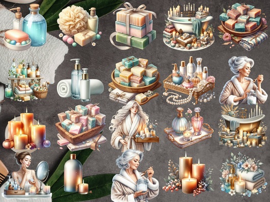 Self-Care & Bath Rituals Clipart (LIMITED EDITION)