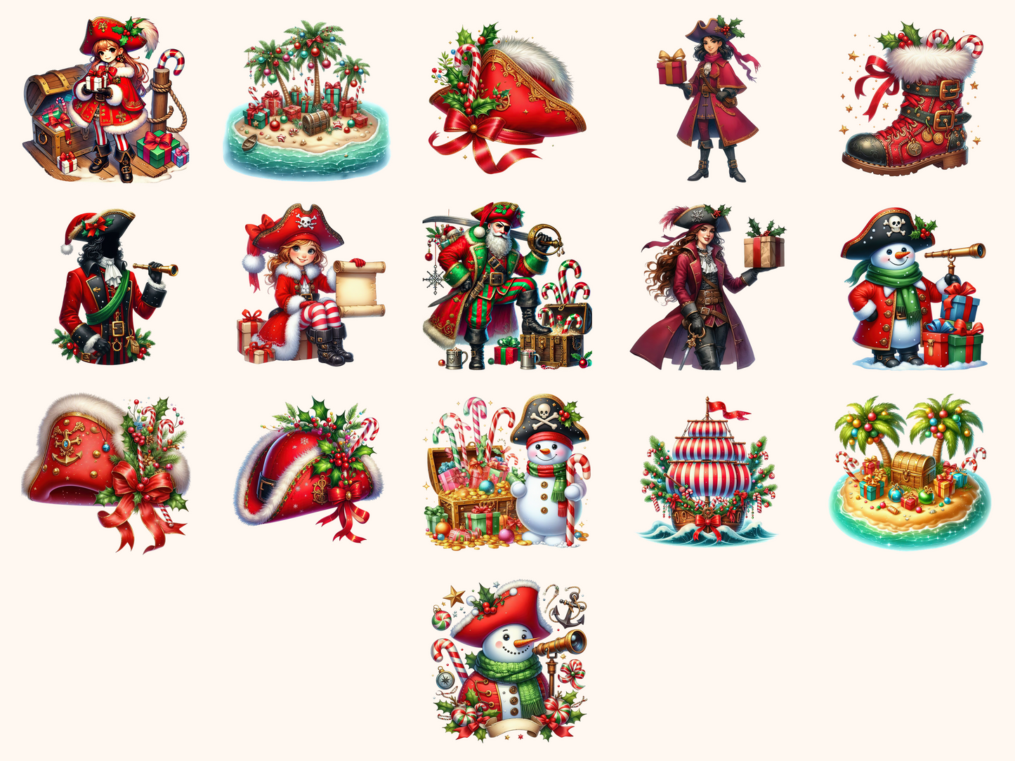 Christmas Pirates Clipart