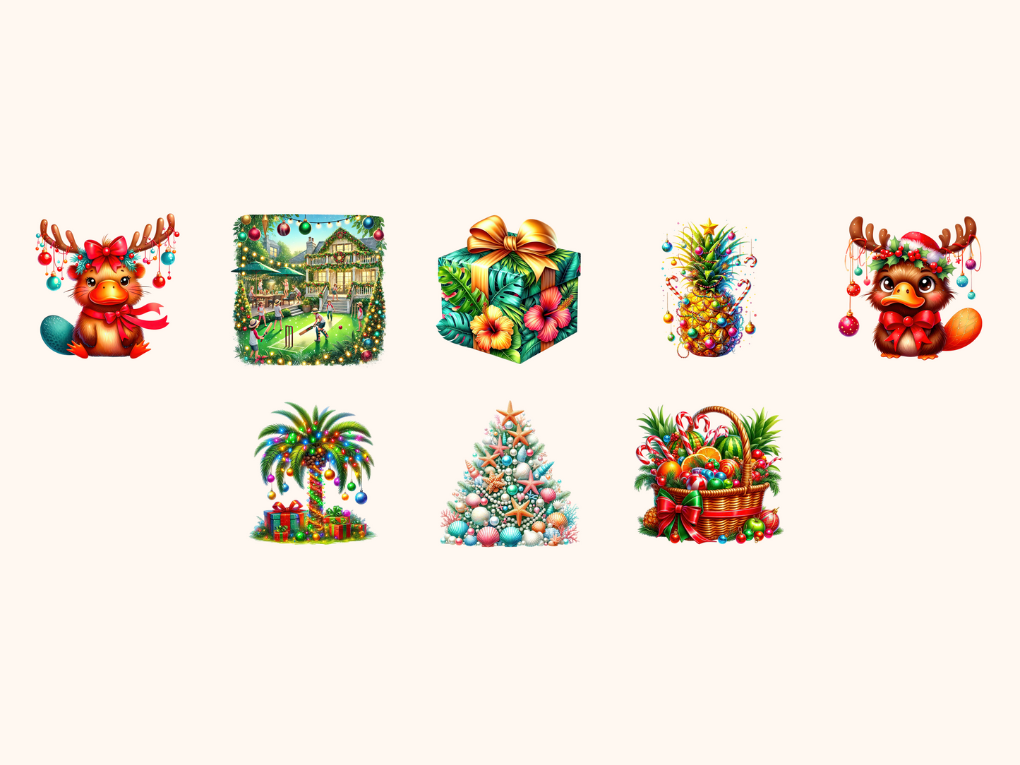 Tropical Christmas Clipart