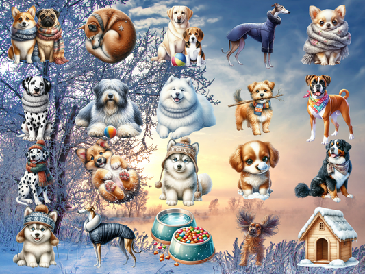 Winter Dogs Club Clipart (LIMITED EDITION)