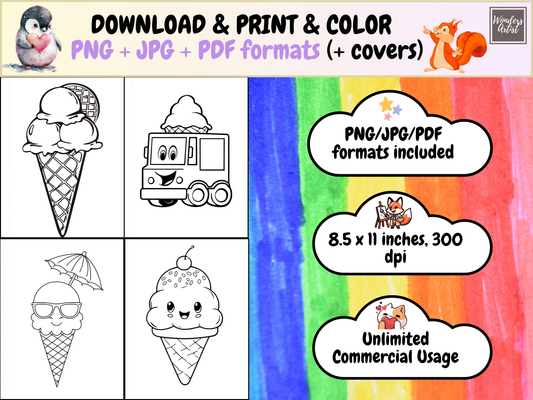 Ice Cream Coloring Pages