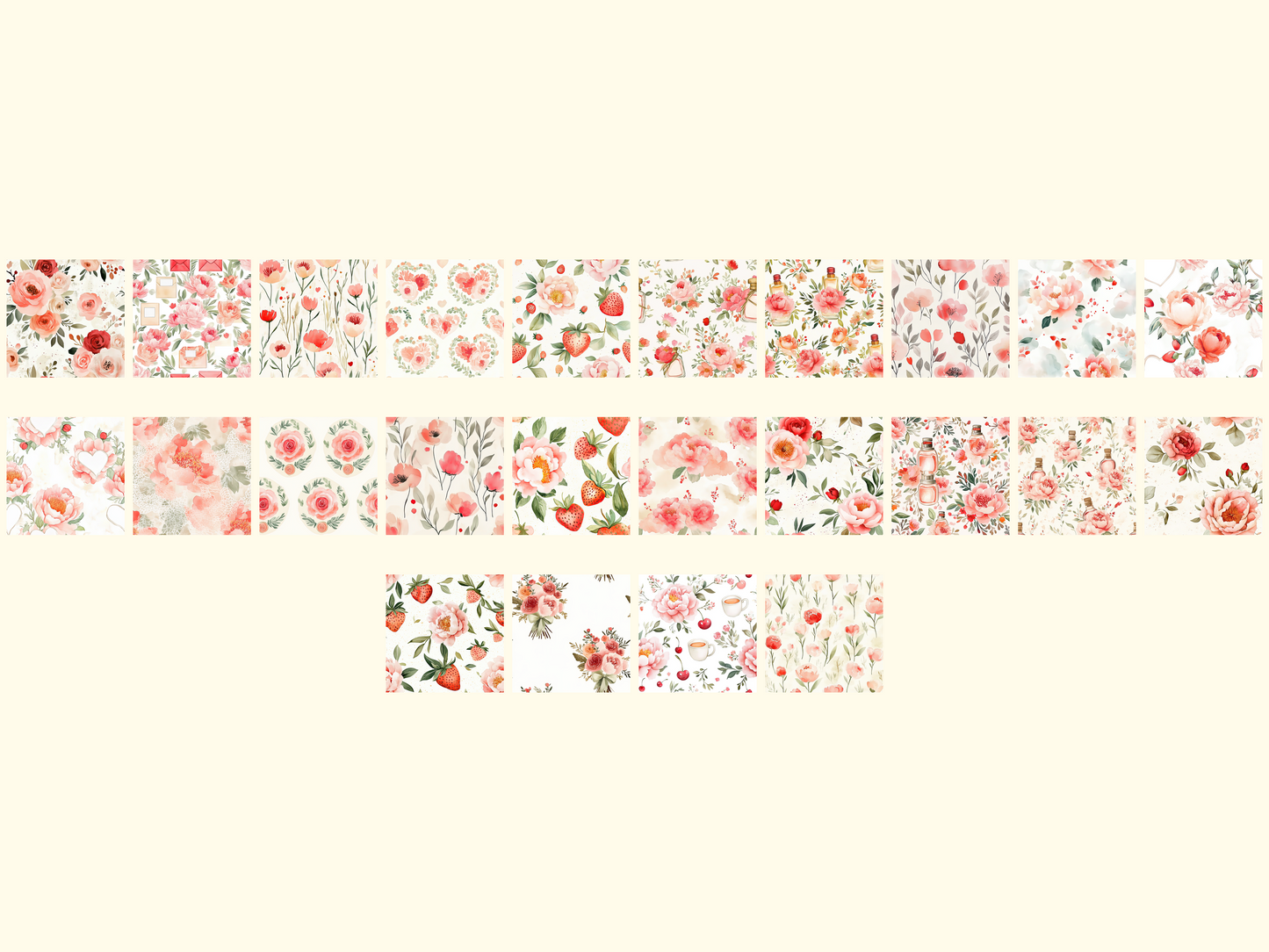 Valentine Florals Digital Paper