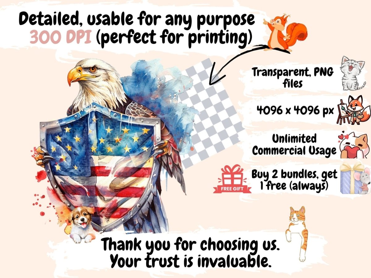 4th of July Watercolor Clipart 4 july clipart - Wonders Artist