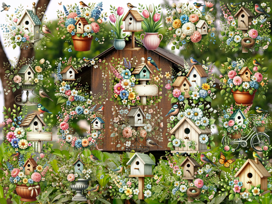 Birdhouse Garden Clipart (LIMITED EDITION)