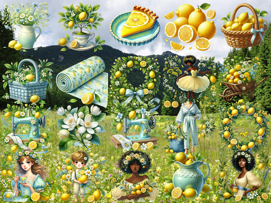 Lemons & Wildflowers Clipart (LIMITED EDITION)