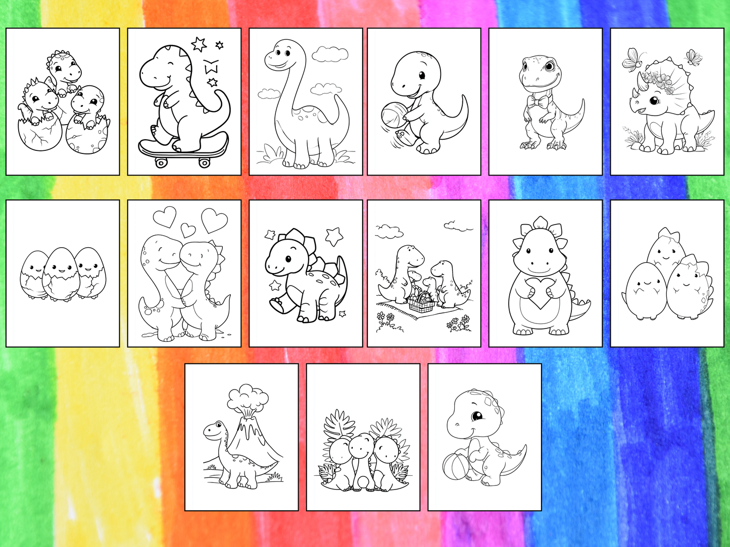 Dino Friends coloring pages