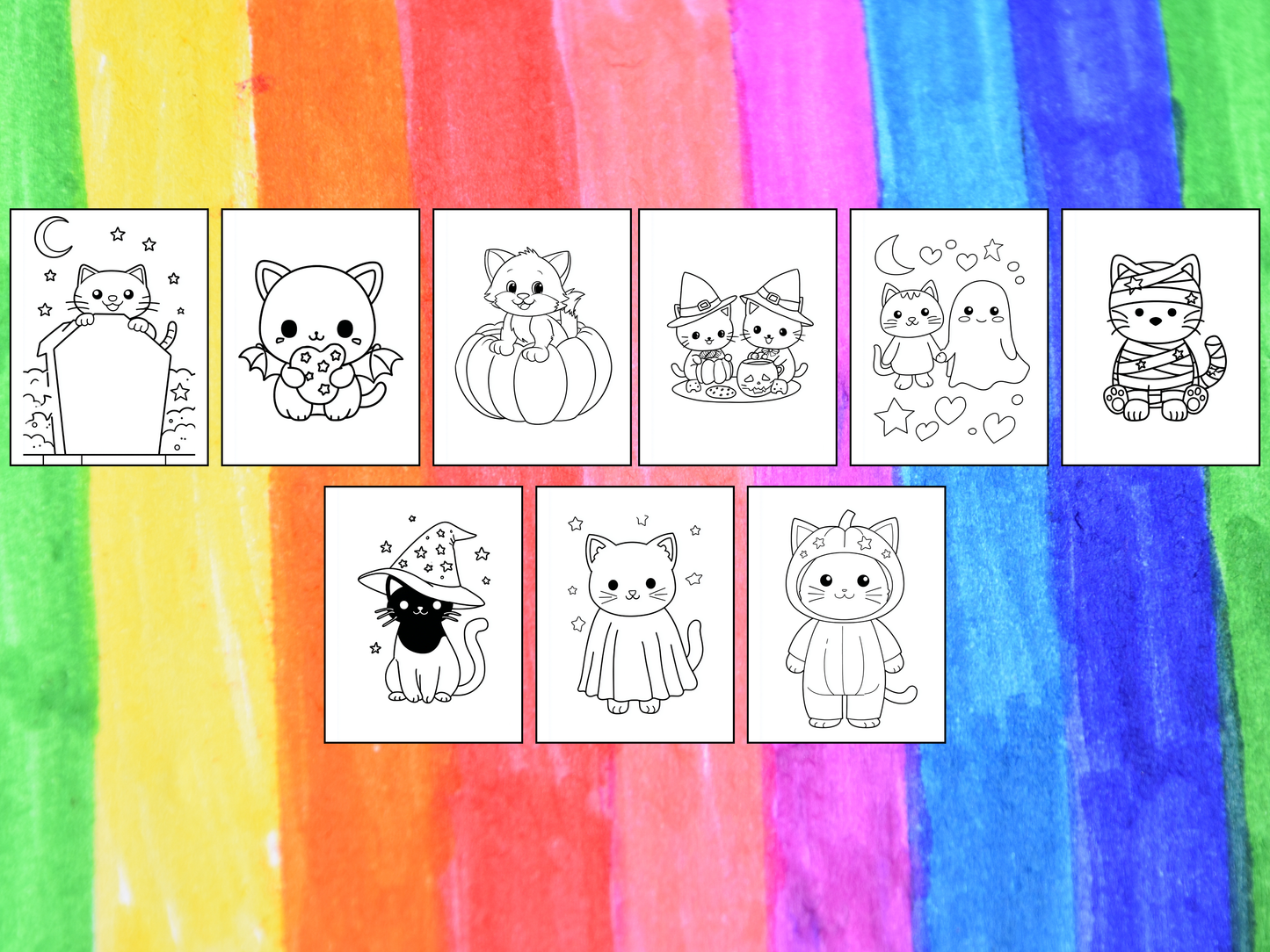 Halloween Cats coloring pages