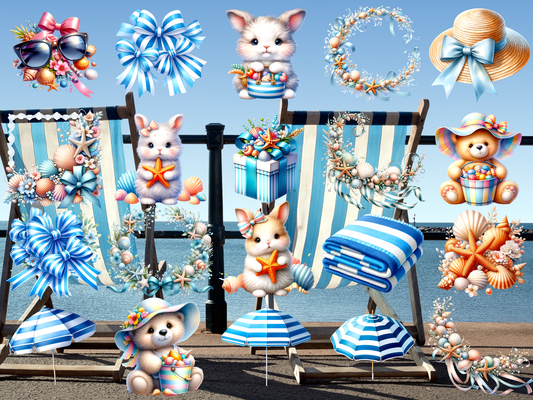 Seashells & Stripes Clipart (LIMITED EDITION BUNDLE)