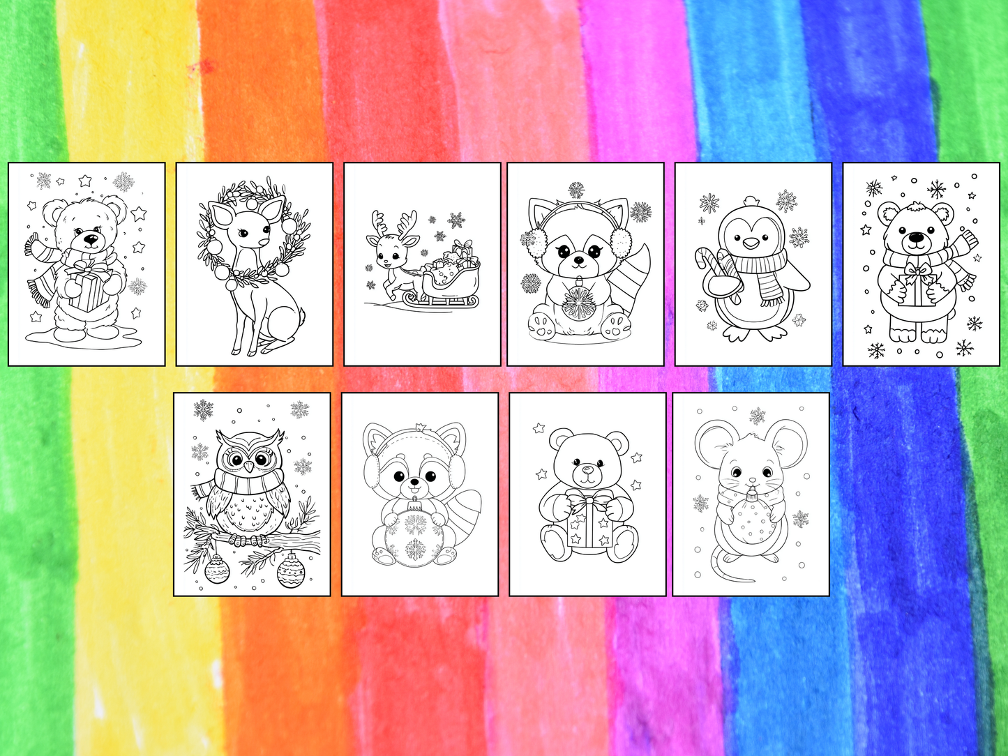 Christmas Animals coloring pages