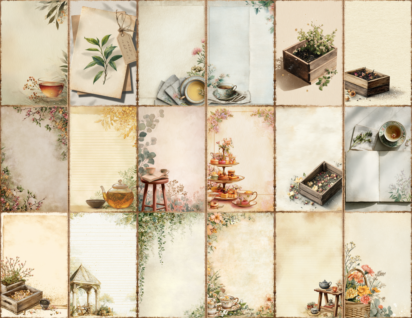 Tea Garden Journal Pages