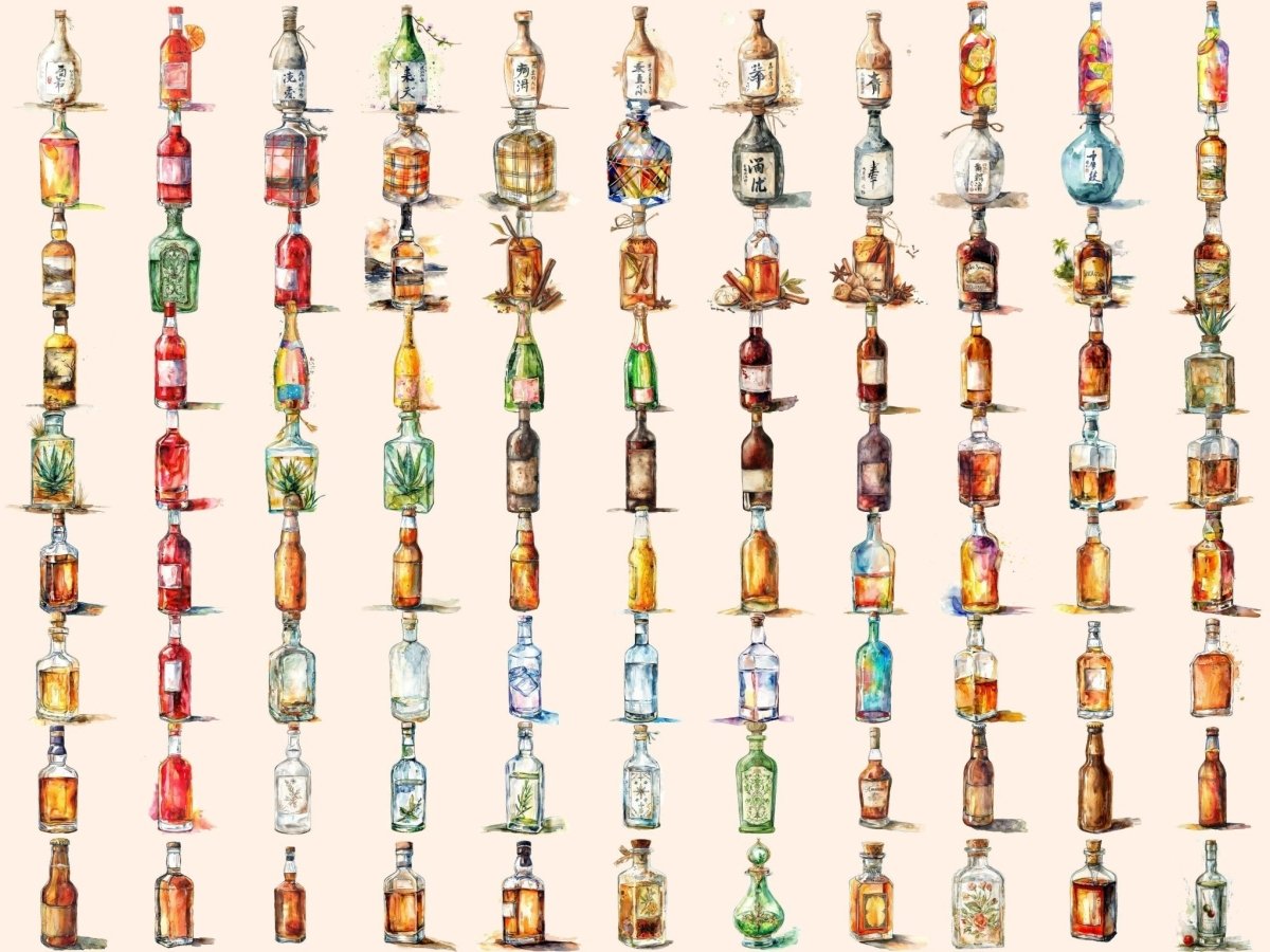 Alcohol Bottles Watercolor Clipart alcohol bottle image - Wonders Artist