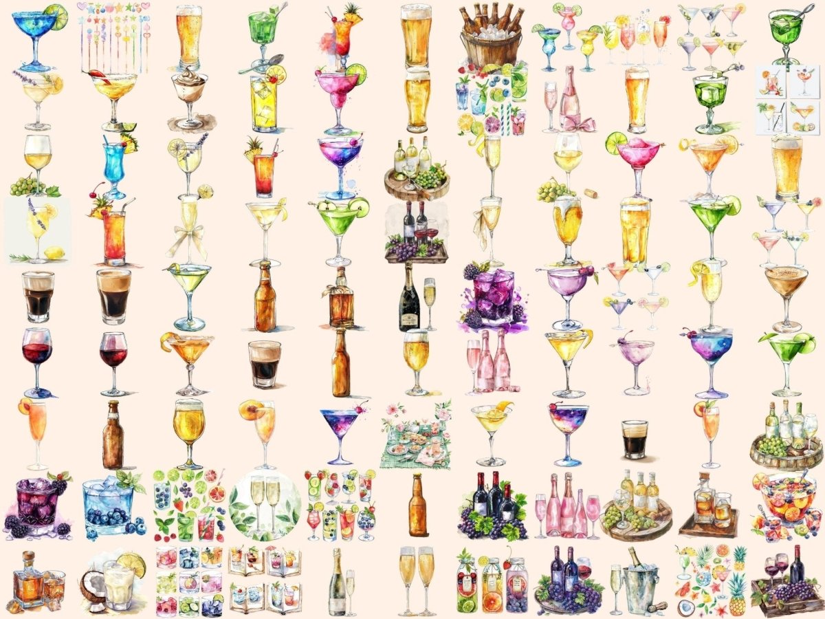 Alcoholic Drinks Watercolor Clipart alcohol clipart - Wonders Artist