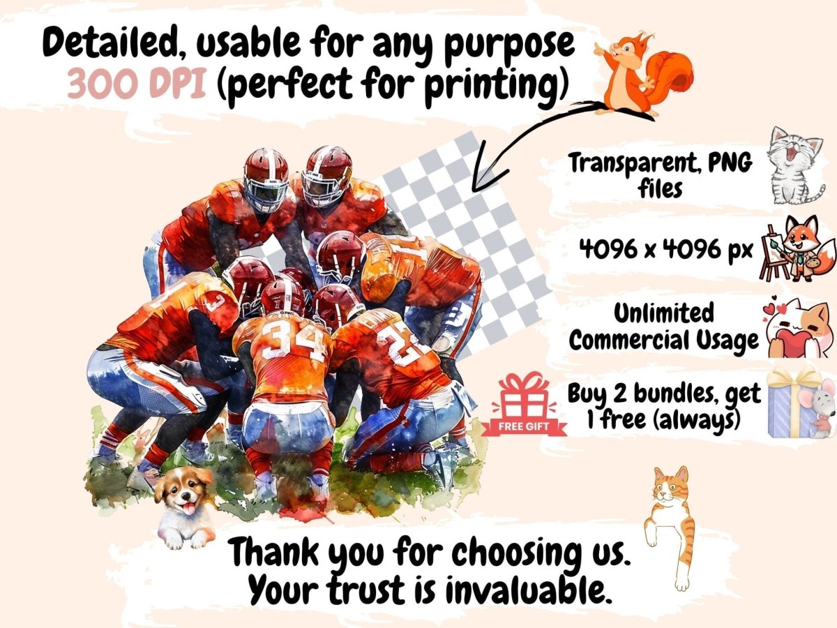 American Football Watercolor Clipart american clipart - Wonders Artist