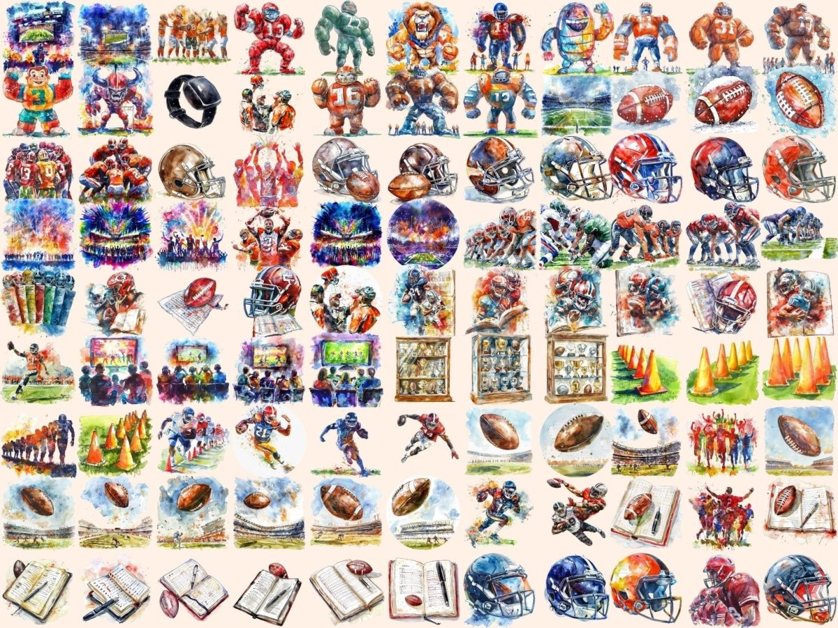 American Football Watercolor Clipart american clipart - Wonders Artist