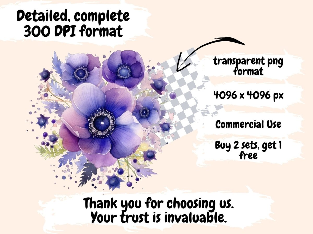 Anemone Flowers Watercolor Clipart anemone clipart - Wonders Artist