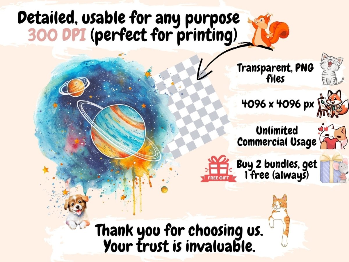 Astronomy Watercolor Clipart astronaut art - Wonders Artist