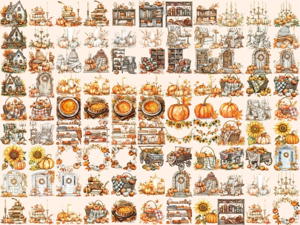 Autumn Elements Watercolor Clipart Autumn Accents - Wonders Artist