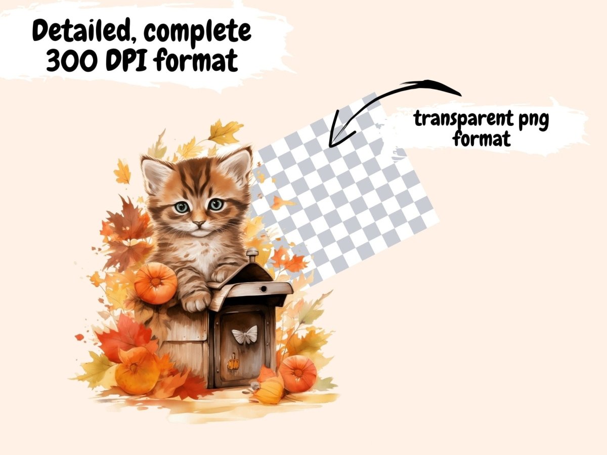 Autumn Mailboxes Watercolor Clipart autumn clipart - Wonders Artist