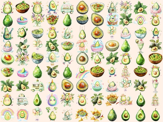 Clipart di Acquerello di Avocado