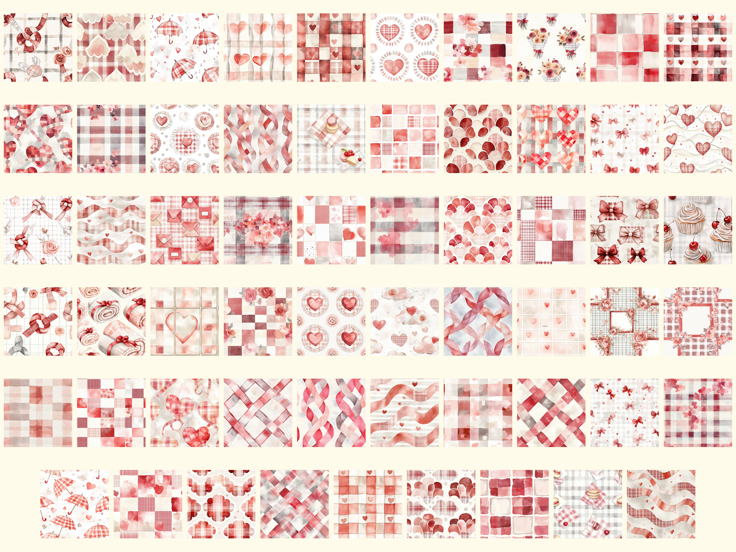 Love Gingham Digital Paper