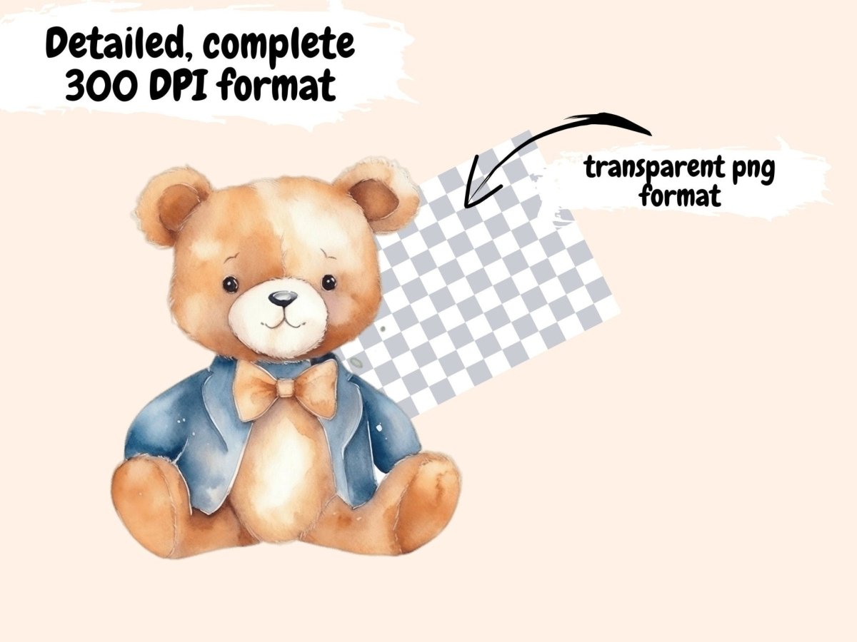 Bears Watercolor Clipart adorable bear - Wonders Artist