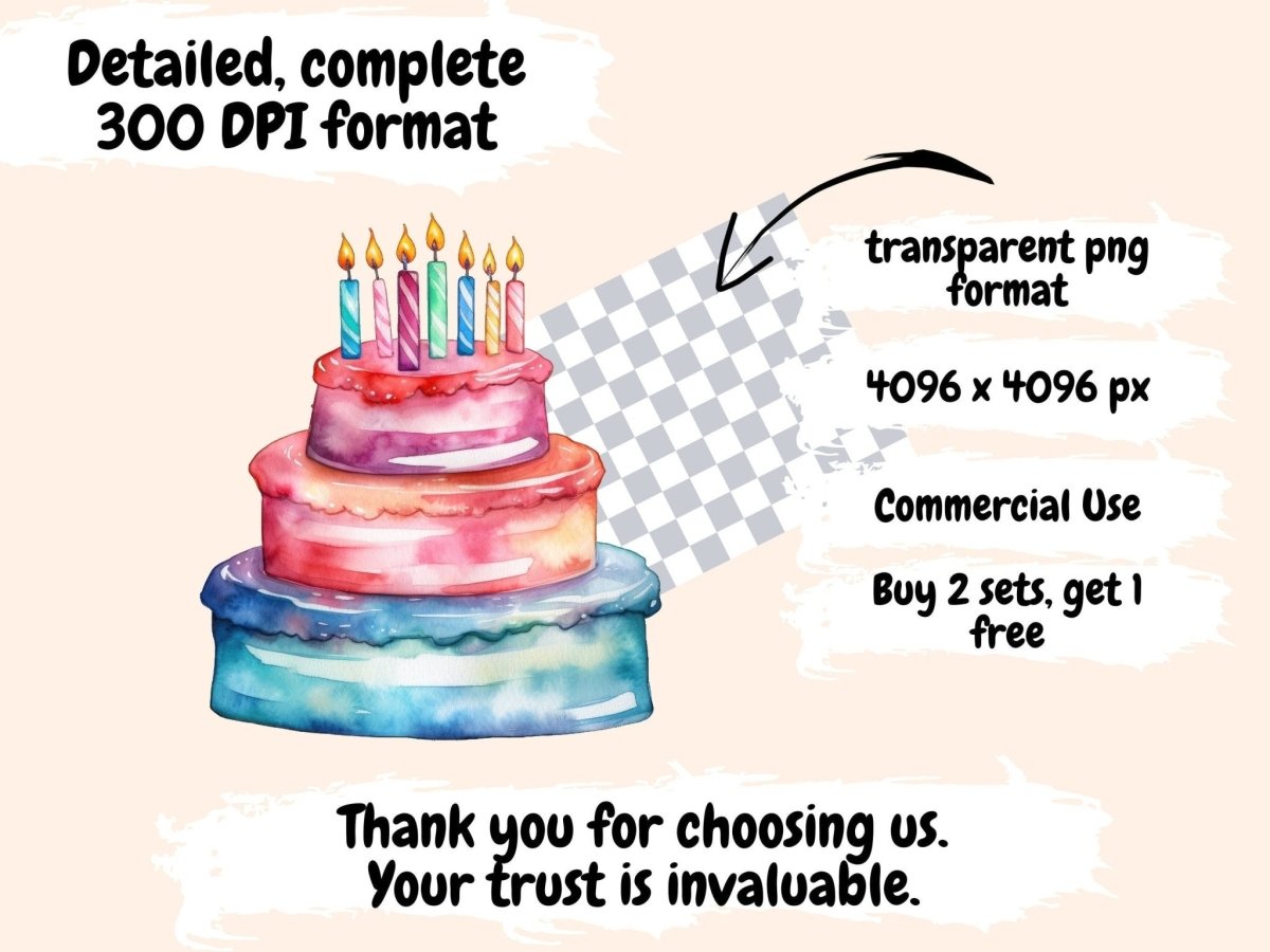 Birthday Party Watercolor Clipart birthday celebration - Wonders Artist