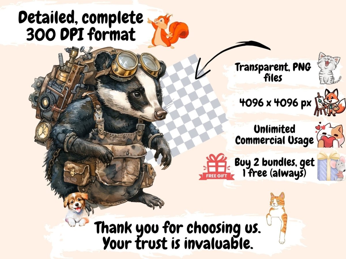 Black Steampunk Watercolor Clipart black clipart - Wonders Artist